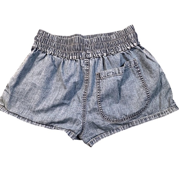 Free People We The Free Large Madeline Pull-On Skort Indigo Chambray Blue Denim - Picture 5 of 9